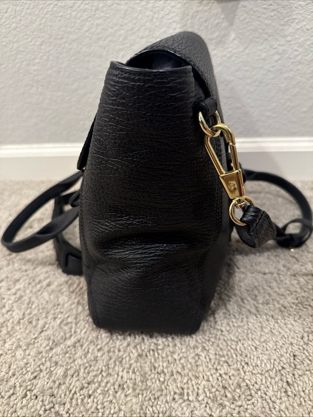 3.1 Phillip Lim Black Textured Leather Satchel with Gold Hardware - Picture 11 of 11